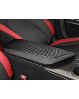 Intget Car Center Console Armrest Cover For 2018 2019 2020 2021 2022 2023 Toyota Camry Accessories Interior Leather Elbow Arm Rest Cover Pad Middle Console Box Lid Protector (New Carbon Fiber Texture)