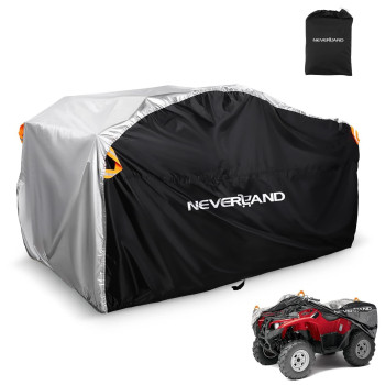 Neverland Waterproof Atv Cover, Outdoor Heavy Duty Quad Cover Tear-Resistant 4 Wheeler Covers All Weather Uv Protection For Polaris Sportsman Yamaha Honda Kawasaki Quad Bike (Silver Black, Xxxl)