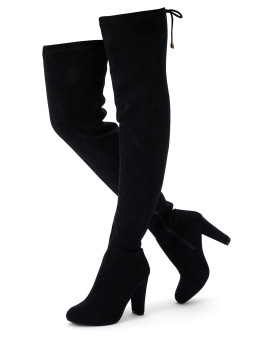 Vepose Womens 93 Over The Knee Boots Black Suede Long Thigh High Boot High Heel With Inner Zipper Size 10(Cjy993 Black 10)