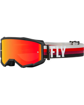 Fly Racing Zone Goggles (Blackred Wred Mirroramber Lens, Adult)