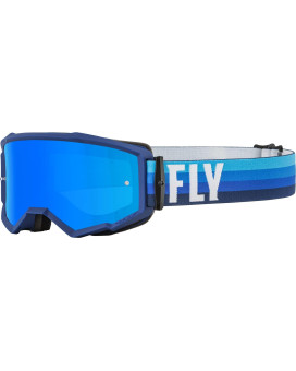 Fly Racing Zone Goggles (Blackblue Wsky Blue Mirrorsmoke Lens, Adult)