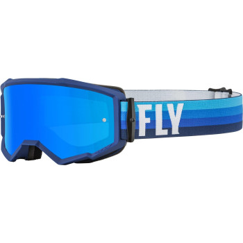 Fly Racing Zone Goggles (Blackblue Wsky Blue Mirrorsmoke Lens, Adult)