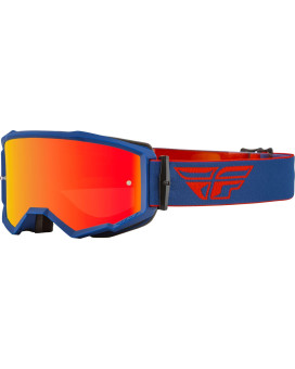 Fly Racing Zone Goggles (Rednavy Wred Mirroramber Lens, Adult)