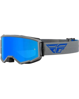 Fly Racing Zone Goggles (Greyblue Wsky Blue Mirrorsmoke Lens, Adult)