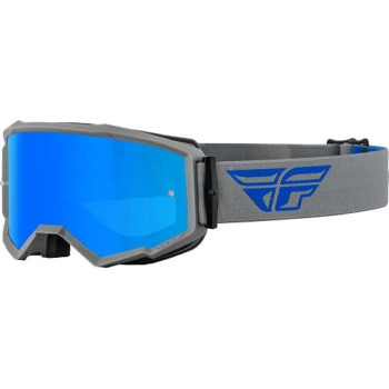 Fly Racing Zone Goggles (Greyblue Wsky Blue Mirrorsmoke Lens, Adult)