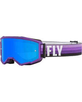 Fly Racing Zone Goggles (Purpleblack Wsky Blue Mirrorsmoke Lens, Adult)