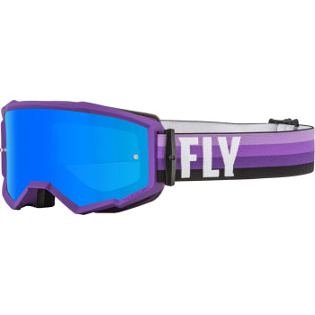 Fly Racing Zone Goggles (Purpleblack Wsky Blue Mirrorsmoke Lens, Adult)