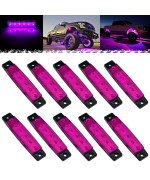 Pseqt 10Pcs Led Rock Strip Lights Car Exterior Underglow Wheel Fender Well Lighting Kits Waterproof For Golf Cart Wrangler Offroad Truck Rv Utv Atv Snowmobile (Purple)