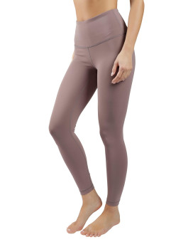 90 Degree By Reflex High Waist Squat Proof Ankle Length Interlink Leggings - Deep Mocha - M