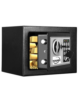Tenamic Safe Box 023 Cubic Feet Electronic Digital Security Box, Keypad Lock Box Cabinet Safes, Solid Alloy Steel Office Hotel Home Safe, Black
