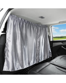 Ovege Car Divider Curtains Sun Shade-Privacy Travel Nap Night Car Camping Detachable Simple Curtain (Silver)