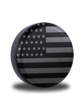 Jusen American Flag Spare Tire Cover Fit For Jeep Wrangler Rv Suv Truck Travel Trailer 14,15,16,17,Waterproof And Dustproof Protection Tires(14 For Diameter 23-275842-6858Cm)