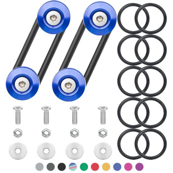 Bumper Quick Release, Mellbree Quick Release Trunk Front Rear Bumper Fasteners Fenders Holders Kit Compatible For Universal Car Bumper (Blue 4 X Quick Release Tabs With 12 X O-Ring Fastener)