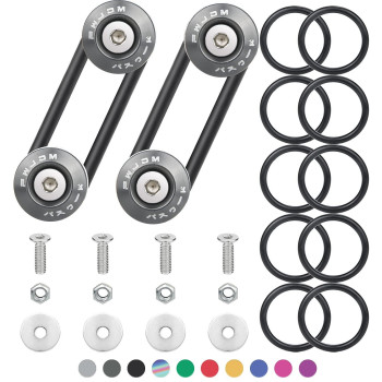 Bumper Quick Release, Mellbree Quick Release Trunk Front Rear Bumper Fasteners Fenders Holders Kit Compatible For Universal Car Bumper (Titanium 4 X Quick Release Tabs With 12 X O-Ring Fastener)