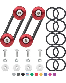 Bumper Quick Release, Mellbree Quick Release Trunk Front Rear Bumper Fasteners Fenders Holders Kit Compatible For Universal Car Bumper (Red 4 X Quick Release Tabs With 12 X O-Ring Fastener)