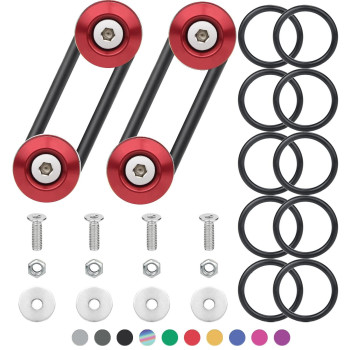 Bumper Quick Release, Mellbree Quick Release Trunk Front Rear Bumper Fasteners Fenders Holders Kit Compatible For Universal Car Bumper (Red 4 X Quick Release Tabs With 12 X O-Ring Fastener)