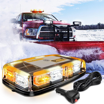 Nilight 12 Inch Roof Top Strobe Lights 48Led Hazard Light Emergency Safety Warning Led Flashing Light Bar Magnetic Mount 12V 24V Cars Trucks Tractors Snow Plows Construction Vehicles,2 Years Warranty