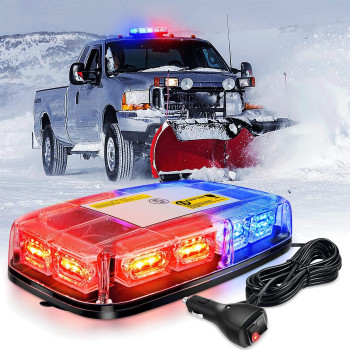 Nilight 12 Inch Roof Top Strobe Lights 48Led Hazard Light Emergency Safety Warning Led Flashing Light Bar Magnetic Mount 12V 24V Cars Trucks Tractors Snow Plows Construction Vehicles,2 Years Warranty