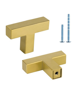 Lontan 30 Pack Dresser Knobs Brushed Brass Kitchen Cabinet Knobs Lsj12Gd Decorative Cabinet Door Knobs Square Drawer Knobs For Bathroom, Closet, 2In Overall Length