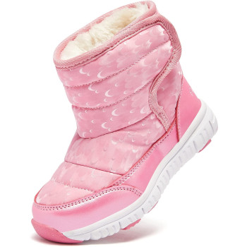 Hobibearatoddlerasnowabootsaforaboysagirlsakidsaoutdoorawinterashoesa(11 Little Kid,Pink)