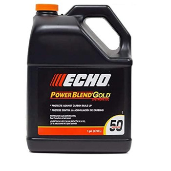 Echo Products 6450050G Power Blend Gold Oil Mix 50:1 For 2-Stroke2Cycle Outdoor Power Equipment, High-Performance Semi-Synthetic, Low Smoke Emission 128 Fl Oz (1 Gal)