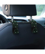 2 Pcs Car Headrest Hooks Decorations, Bling Diamond Purse Hook Hangers, Auto Hooks Car Hangers And Durable Backseat Holder, Storage Universal For Suv Truck Vehicle (Green)