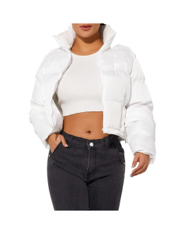 Hujoin Copped Puffer Jacket Women Crop Short Black Jacket Fashion Jackets For Women Short