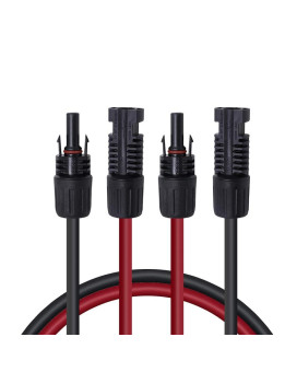 Renogy 1.5Ft 12Awg Male And Female Connectors Solar, Extension Cables-Pair, Red And Black