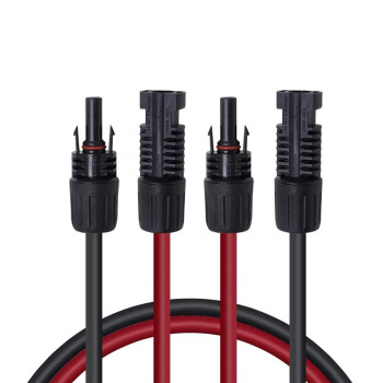 Renogy 1.5Ft 12Awg Male And Female Connectors Solar, Extension Cables-Pair, Red And Black