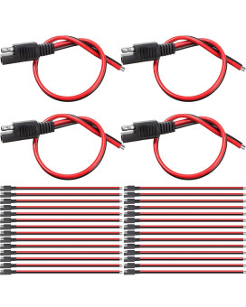 8 Pcs 14 Awg Connectors Cable Compatible With Sae 30Cm 2 Pin Single Plug Quick Disconnect Power Automotive Extension Cable For Motorcycles Cars Charger