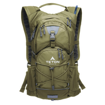 Teton Sports Oasis 22L Hydration Pack With Free 3-Liter Water Bladder; The Perfect Backpack For Hiking, Running, Cycling, Or Commuting, Olive, 3L Bladder - 2022 Model, Hydration