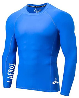 Lafroi Mens Long Sleeve Upf 50 Baselayer Skins Performance Fit Compression Rash Guard-Clyyb Asym Blue Size Lg