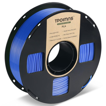 Tpoimns Pla Filament 175Mm, Blue Pla 3D Printer Filament, 1Kg Spool (22Lbs), Dimensional Accuracy - 003Mm, Used By Most Fdm 3D Printer