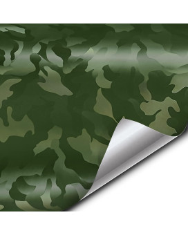 Vvivid Stealth Medium Pattern Camouflage Vinyl Wrap Roll (1Ft X 5Ft, Army Green)