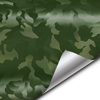 Vvivid Stealth Medium Pattern Camouflage Vinyl Wrap Roll (1Ft X 5Ft, Army Green)