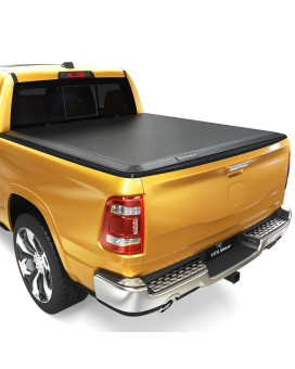 Yitamotor Soft Tri-Fold Truck Bed Tonneau Cover Compatible With 2003-2023 Dodge Ram 2500 3500, Fleetside 8 Ft Bed Wo Rambox
