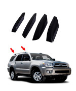 Tocatus Roof Cargo Rack Rail End Cover Shell Cap Trim For 2003-2009 Toyota 4Runner 4Wd N210, Black, 4Pcs