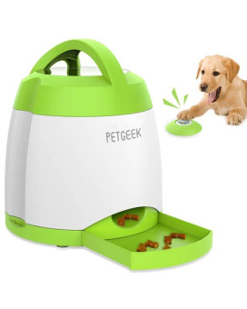 Petgeek Automatic Dog Treat Dispenser, Dog Puzzle Memory Training Activity Toy- Iq Training Dog Button Feeder, Remote Dog Button Treat Dispenser For Dogs