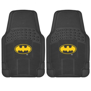 Classic Batman Superhero Car Floor Mats, Officially Licensed Warner Bros Dc Comics, All Weather Interior Auto Protection, Heavy Duty Rubber Liners For Car Truck Van Suv