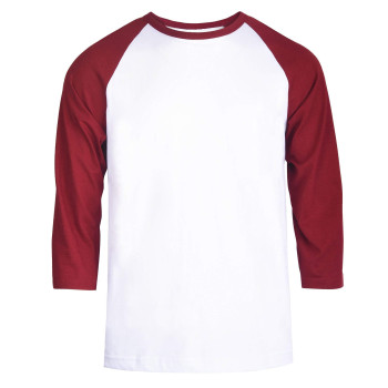 Top Pro Mens 34 Sleeve Casual Raglan Jersey Baseball Tee Shirt (3Xl, Burgundywhite)