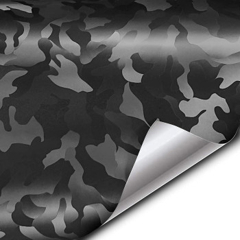 Vvivid 2020 Edition Black Stealth Medium Pattern Camouflage Vinyl Wrap Roll (5Ft X 5Ft)