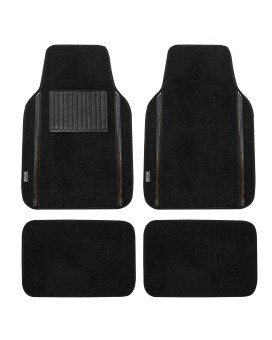 Fh Group Car Floor Mats - Carpet Floor Mats For Cars, Universal Fit Automotive Floor Mats, All Purpose Car Floor Mats, Carpet Protector Mat For Most Sedan, Suv, Truck Floor Mats Black