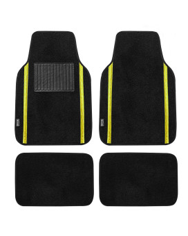 Fh Group Car Floor Mats - Carpet Floor Mats For Cars, Universal Fit Automotive Floor Mats, All Purpose Car Floor Mats, Carpet Protector Mat For Most Sedan, Suv, Truck Floor Mats Yellow