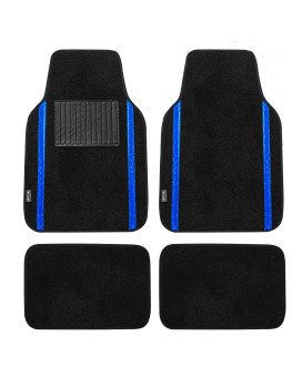 Fh Group Car Floor Mats - Carpet Floor Mats For Cars, Universal Fit Automotive Floor Mats, All Purpose Car Floor Mats, Carpet Protector Mat For Most Sedan, Suv, Truck Floor Mats Blue