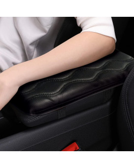 Banseko Car Auto Armrest Cover Pad,Auto Armrest Seat Box Cover,Leather Auto Center Console Cover Universal Fits For Most Cars Suv, And Truck (Black)