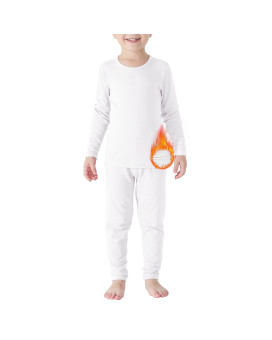 Boys Thermal Underwear Warm Baby Long Johns Sets Toddler Winter Clothers Ski Thermal Underwears White (120) 5T-6T