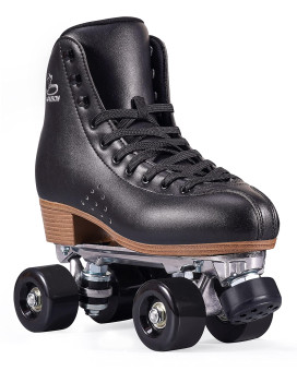 Papaison Roller Skates For Women And Girls, Deluxe 2 Layer Microfiber Leather Double Row-Classic Roller Skates For Men, Professional Outdoor Indoor Quad-Skates For Kids Adults