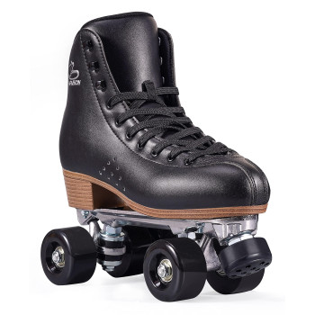 Papaison Roller Skates For Women And Girls, Deluxe 2 Layer Microfiber Leather Double Row-Classic Roller Skates For Men, Professional Outdoor Indoor Quad-Skates For Kids Adults