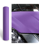 Silence Shopping Carbon Fiber Vinyl Wrap For Cars Diy Wrap Sheet Roll Film Sticker Decal Adhesive Cars Auto 3D Carbon Fiber Vinyl Wrap Sheet Decoration (Purple, 4Ft X 1Ft)