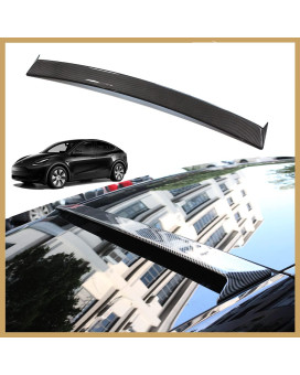 Aoskonology For Tesla Model Y Rear Spoiler Wings Abs For 2020-2022 Tesla Model Y Rear Trunk Spoiler Lip Tail Wing Rear Trunk Lid (Roof Spoiler, Carbon Fiber)